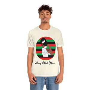 Red, Black, and Green Strong Black Nurse T-shirt