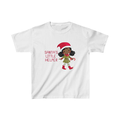 Kids African American Girl Christmas Elf Santa's Helper T-shirt