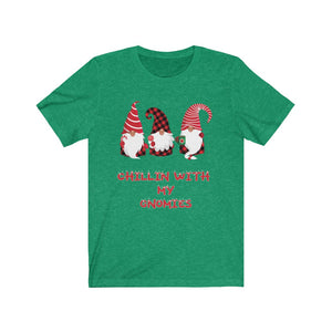 Buffalo Plaid Chilling With Gnomies Christmas T-shirt