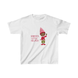 Kids African American Boy Elf Santa's Helper T-shirt