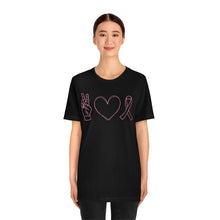 Pink Ribbon Peace Love T-shirt